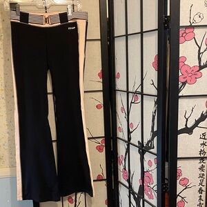 Bebe Black Pants with Pink Stripes